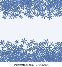 Vector Confetti Background Pattern. Element of design. Blue flowers on a blue background