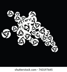 Vector Confetti Background Pattern. Element of design. Stylized roses on a black background