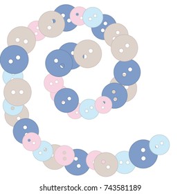 Vector Confetti Background Pattern. Element of design. Colored buttons on a white background