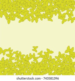Vector Confetti Background Pattern. Element of design. Yellow butterflies on an Yellow background