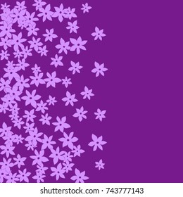 Vector Confetti Background Pattern. Element of design.Lilac flowers on a violet background