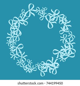 Vector Confetti Background Pattern. Element of design. Blue bows on a turquoise background