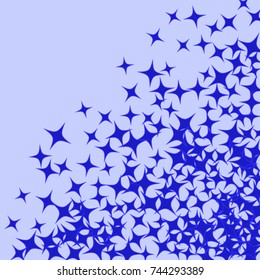 Vector Confetti Background Pattern. Element of design. Blue stars on a Blue background