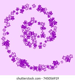 Vector Confetti Background Pattern. Element of design. Purple chess pieces on a lilac background