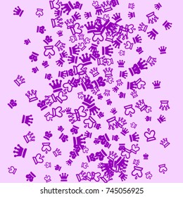Vector Confetti Background Pattern. Element of design. Purple chess pieces on a lilac background