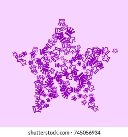 Vector Confetti Background Pattern. Element of design. Purple chess pieces on a lilac background