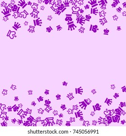 Vector Confetti Background Pattern. Element of design. Purple chess pieces on a lilac background