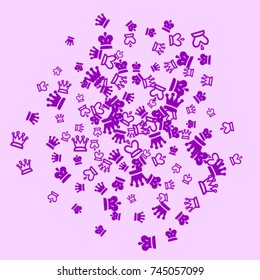 Vector Confetti Background Pattern. Element of design. Purple chess pieces on a lilac background
