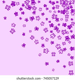 Vector Confetti Background Pattern. Element of design. Purple chess pieces on a lilac background