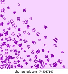 Vector Confetti Background Pattern. Element of design. Purple chess pieces on a lilac background