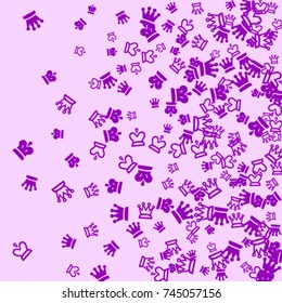 Vector Confetti Background Pattern. Element of design. Purple chess pieces on a lilac background