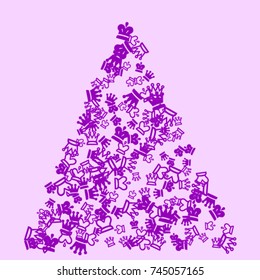 Vector Confetti Background Pattern. Element of design. Purple chess pieces on a lilac background