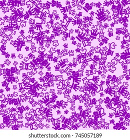 Vector Confetti Background Pattern. Element of design. Purple chess pieces on a lilac background