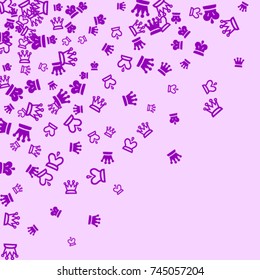 Vector Confetti Background Pattern. Element of design. Purple chess pieces on a lilac background