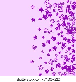Vector Confetti Background Pattern. Element of design. Purple chess pieces on a lilac background