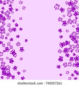Vector Confetti Background Pattern. Element of design. Purple chess pieces on a lilac background