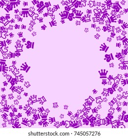Vector Confetti Background Pattern. Element of design. Purple chess pieces on a lilac background