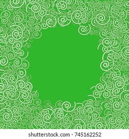 Vector Confetti Background Pattern. Element of design. Green spirals on a green background