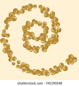 Vector Confetti Background Pattern. Element of design. Decorative berries on a Orange background