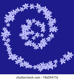 Vector Confetti Background Pattern. Element of design. Blue flowers on a blue background