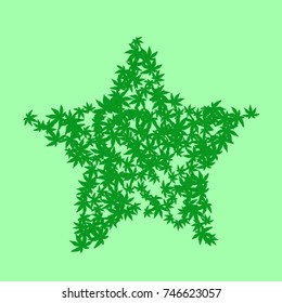 Vector Confetti Background Pattern. Element of design. Colored leaves on a green background