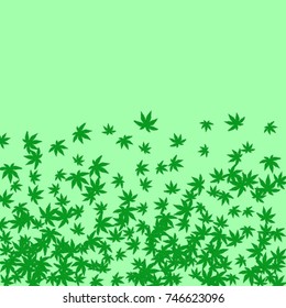 Vector Confetti Background Pattern. Element of design. Colored leaves on a green background