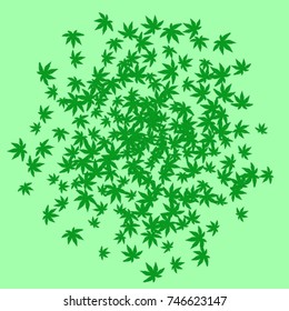 Vector Confetti Background Pattern. Element of design. Colored leaves on a green background