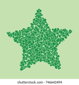 Vector Confetti Background Pattern. Element of design. Clover leaves on a green background
