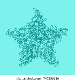 Vector Confetti Background Pattern. Element of design. Turquoise Infinity Signs on a Blue Background