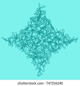 Vector Confetti Background Pattern. Element of design. Turquoise Infinity Signs on a Blue Background