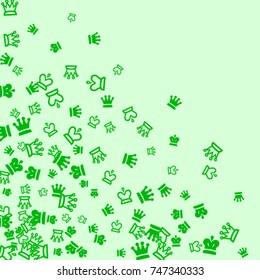 Vector Confetti Background Pattern. Element of design. Green chess pieces on a green background