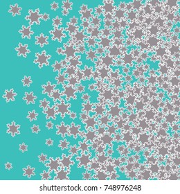 Vector Confetti Background Pattern. Element of design. Silver snowflakes on a blue background