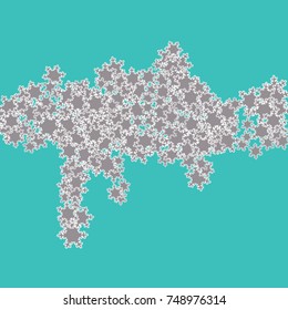 Vector Confetti Background Pattern. Element of design. Silver snowflakes on a blue background