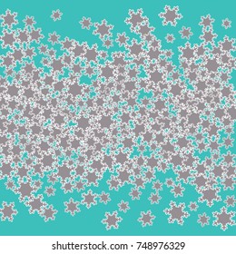 Vector Confetti Background Pattern. Element of design. Silver snowflakes on a blue background