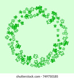 Vector Confetti Background Pattern. Element of design. Green chess pieces on a green background
