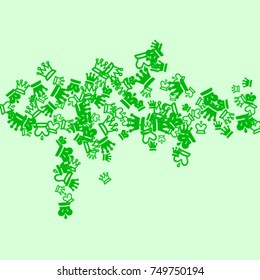Vector Confetti Background Pattern. Element of design. Green chess pieces on a green background