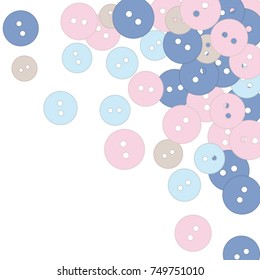 Vector Confetti Background Pattern. Element of design. Colored buttons on a white background