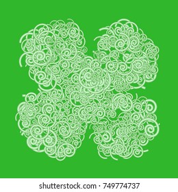 Vector Confetti Background Pattern. Element of design. Green spirals on a green background