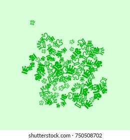 Vector Confetti Background Pattern. Element of design. Green chess pieces on a green background