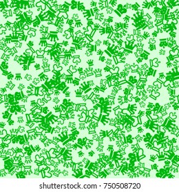 Vector Confetti Background Pattern. Element of design. Green chess pieces on a green background