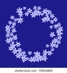 Vector Confetti Background Pattern. Element of design. Blue flowers on a blue background