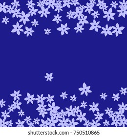 Vector Confetti Background Pattern. Element of design. Blue flowers on a blue background