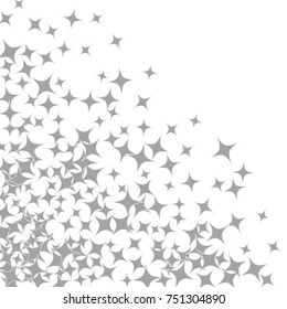 Vector Confetti Background Pattern. Element of design. Silver stars on a white background