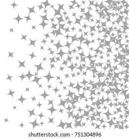 Vector Confetti Background Pattern. Element of design. Silver stars on a white background