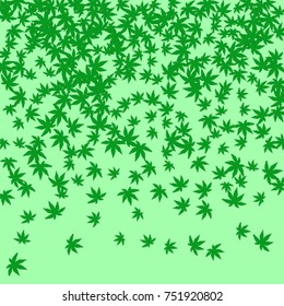 Vector Confetti Background Pattern. Element of design.  Colored leaves on a green background