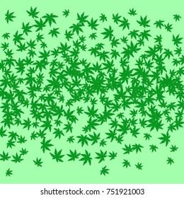 Vector Confetti Background Pattern. Element of design.  Colored leaves on a green background
