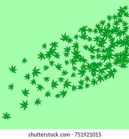 Vector Confetti Background Pattern. Element of design.  Colored leaves on a green background