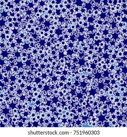 Vector Confetti Background Pattern. Element of design. Blue snowflakes on a blue background