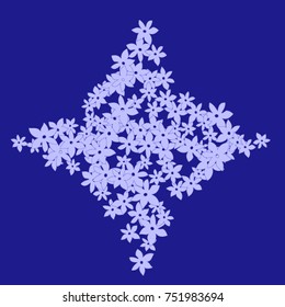 Vector Confetti Background Pattern. Element of design. Blue flowers on a blue background