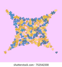 Vector Confetti Background Pattern. Element of design. Color puzzles on an pink background